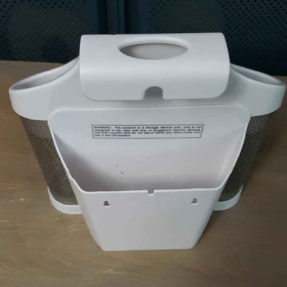 Polder White and Silver Hot Electric Styling Tools Storage Caddy